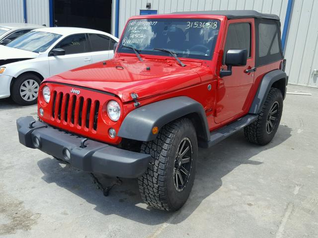 1C4AJWAG6EL222354 - 2014 JEEP WRANGLER S RED photo 2