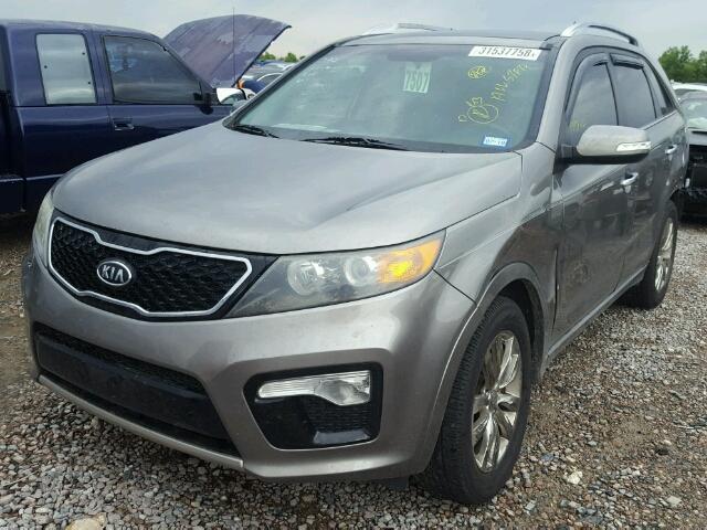 5XYKW4A28BG173048 - 2011 KIA SORENTO SX GRAY photo 2