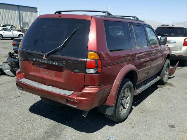 JA4LS41RXYP036724 - 2000 MITSUBISHI MONTERO SP RED photo 4