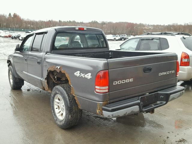 1D7HG38N04S518268 - 2004 DODGE DAKOTA QUA GRAY photo 3