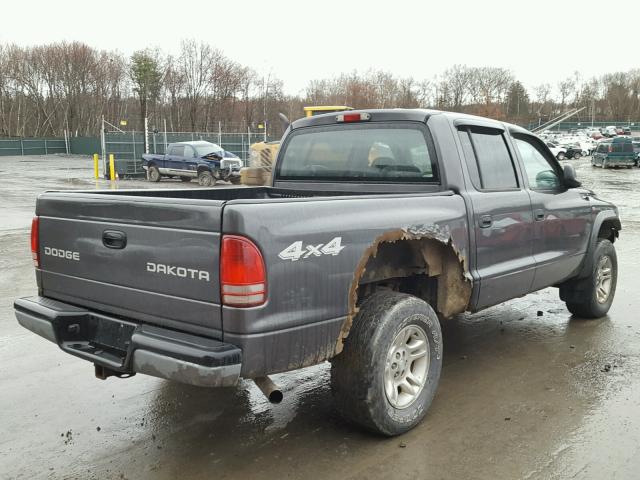 1D7HG38N04S518268 - 2004 DODGE DAKOTA QUA GRAY photo 4