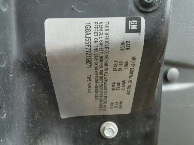 1G8AJ55F77Z159271 - 2007 SATURN ION LEVEL RED photo 10