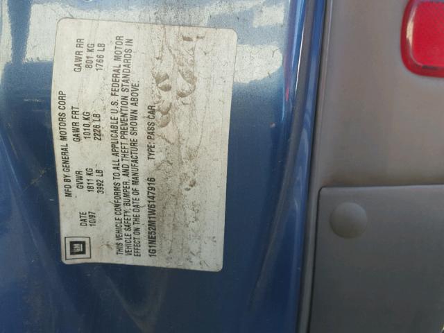 1G1NE52M1W6147916 - 1998 CHEVROLET MALIBU LS ლურჯი ფოტო 10