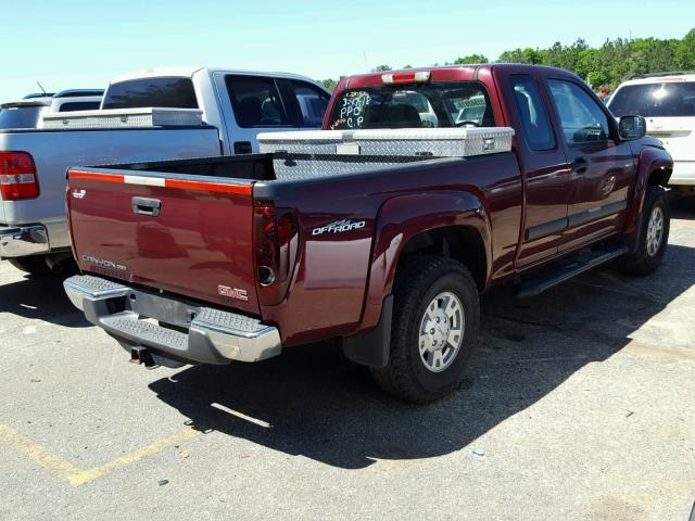 1GTDS39E388219642 - 2008 GMC CANYON SLE MAROON photo 4