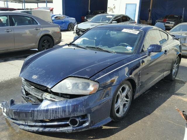 KMHHN65F26U216580 - 2006 HYUNDAI TIBURON GT BLUE photo 2