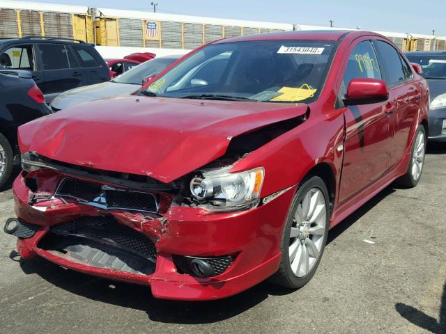 JA3AU86U38U014608 - 2008 MITSUBISHI LANCER GTS RED photo 2