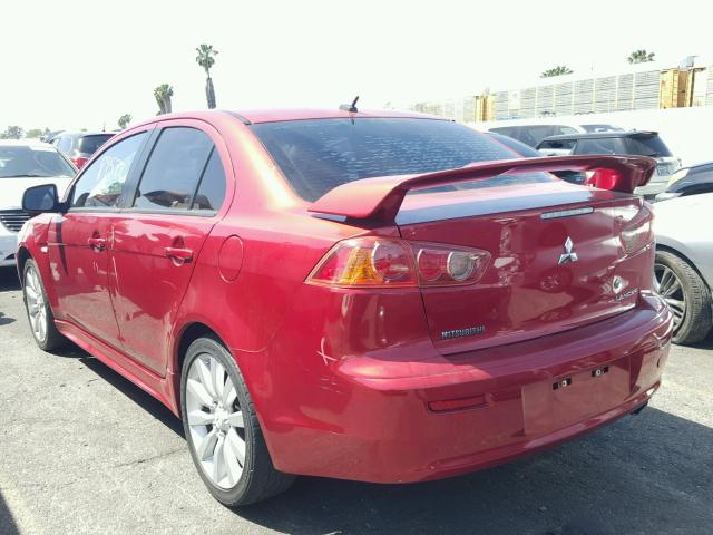 JA3AU86U38U014608 - 2008 MITSUBISHI LANCER GTS RED photo 3