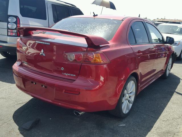 JA3AU86U38U014608 - 2008 MITSUBISHI LANCER GTS RED photo 4