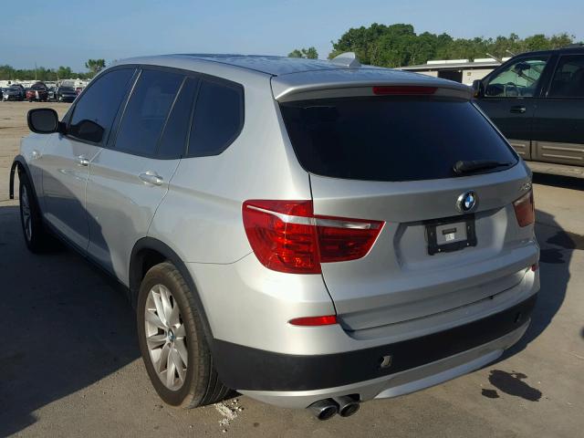 5UXWX9C56E0D10700 - 2014 BMW X3 XDRIVE2 SILVER photo 3