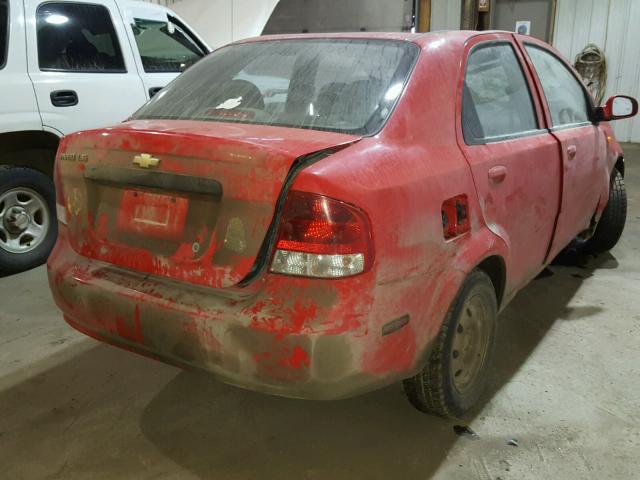 KL1TJ52624B210867 - 2004 CHEVROLET AVEO LS RED photo 4