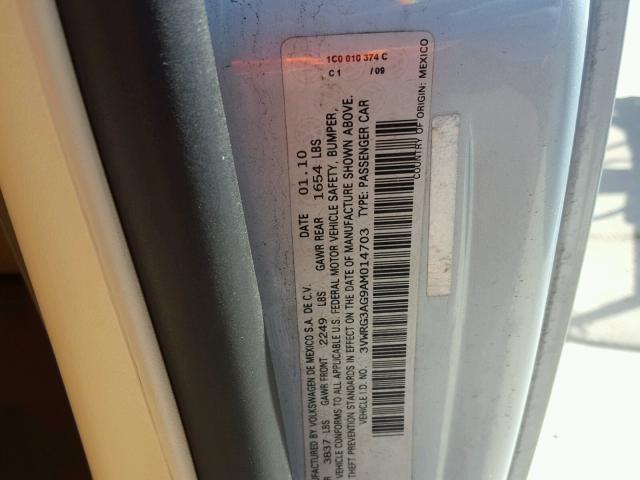 3VWRG3AG9AM014703 - 2010 VOLKSWAGEN NEW BEETLE 蓝色 照片 10