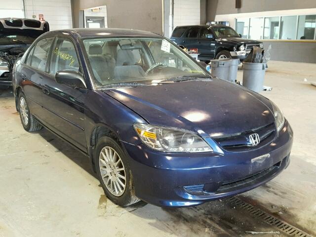 2HGES16595H613943 - 2005 HONDA CIVIC LX BLUE photo 1