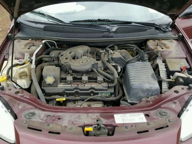 1C3EL46U91N542432 - 2001 CHRYSLER SEBRING LX BURGUNDY photo 7