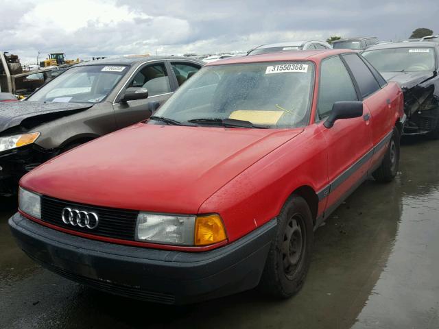 WAUEB0894JA314102 - 1988 AUDI 80 RED photo 2