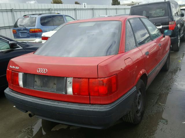 WAUEB0894JA314102 - 1988 AUDI 80 RED photo 4