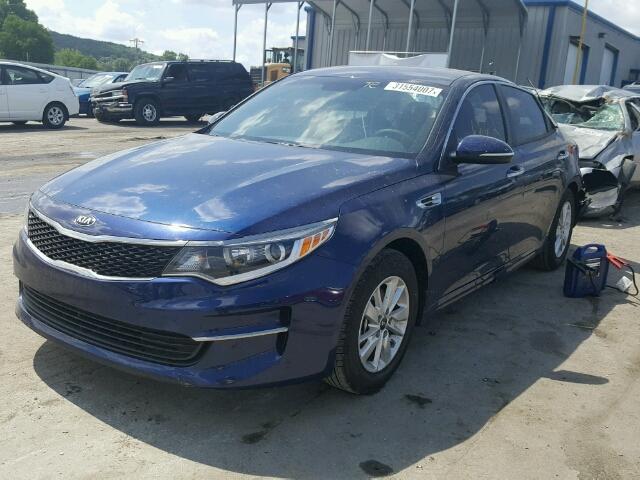 5XXGT4L35GG082593 - 2016 KIA OPTIMA LX BLUE photo 2