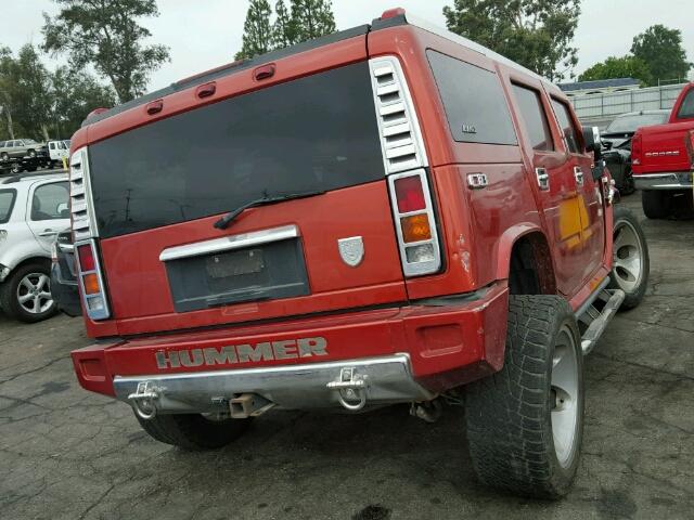 5GRGN23U03H148793 - 2003 HUMMER H2 ORANGE photo 4