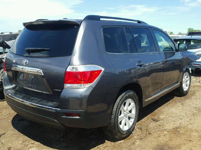 5TDBK3EH1DS275690 - 2013 TOYOTA HIGHLANDER GRAY photo 4