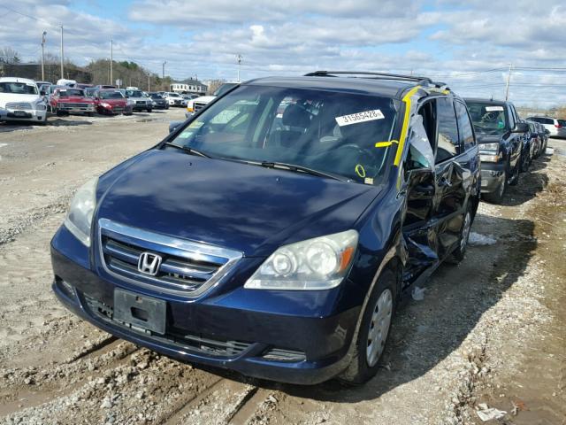 5FNRL38277B082732 - 2007 HONDA ODYSSEY LX BLUE photo 2