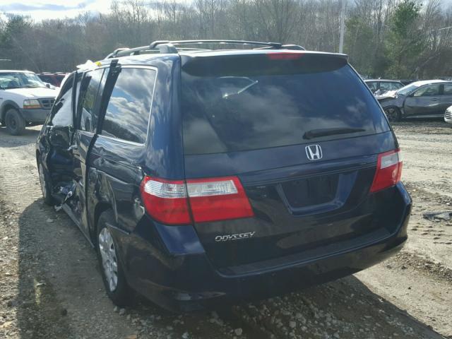 5FNRL38277B082732 - 2007 HONDA ODYSSEY LX BLUE photo 3