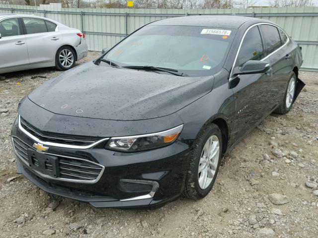 1G1ZE5ST0HF205249 - 2017 CHEVROLET MALIBU LT BLACK photo 2