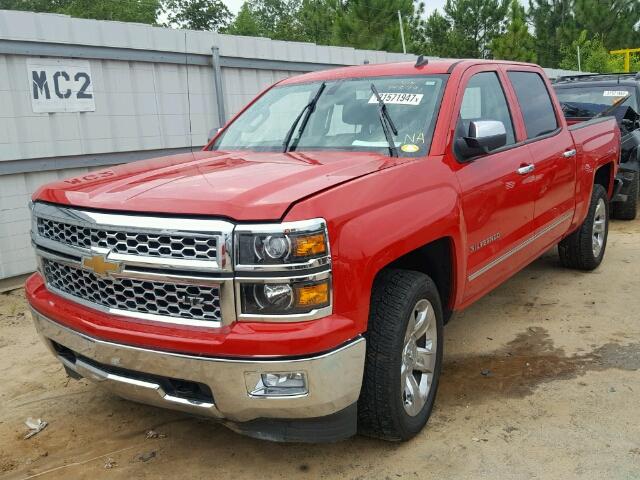 3GCUKSEC0EG442791 - 2014 CHEVROLET SILVERADO RED photo 2