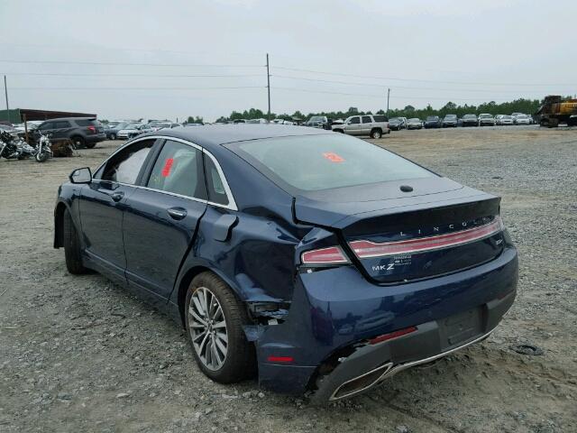 3LN6L5KU8HR629799 - 2017 LINCOLN MKZ BLUE photo 3