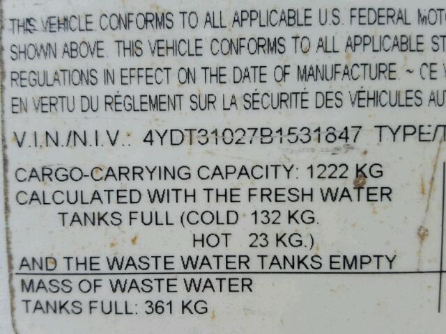 4YDT31027B1531847 - 2011 KEYSTONE SPRINTER WHITE photo 10