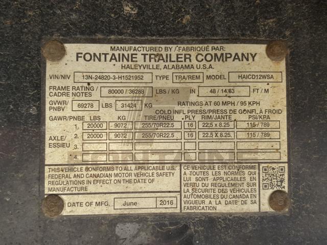 13N248203H1521952 - 2017 FONTAINE TRAILER SILVER photo 10