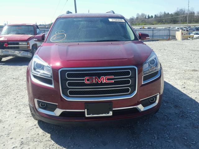 1GKKRRKD1GJ180391 - 2016 GMC ACADIA SLT MAROON photo 9
