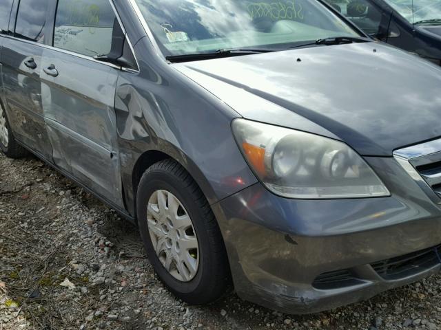 5FNRL38267B037278 - 2007 HONDA ODYSSEY LX GRAY photo 9