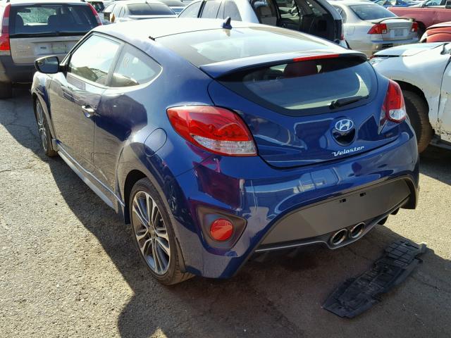 KMHTC6AE4HU318561 - 2017 HYUNDAI VELOSTER T BLUE photo 3