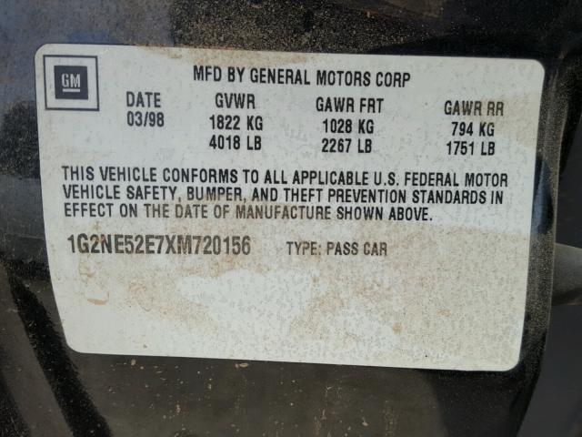 1G2NE52E7XM720156 - 1999 PONTIAC GRAND AM S Qara foto 10