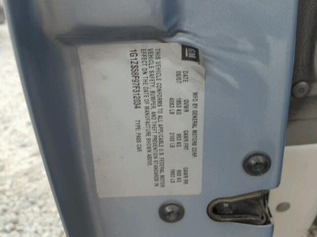 1G1ZS58F97F312034 - 2007 CHEVROLET MALIBU LS ლურჯი ფოტო 10