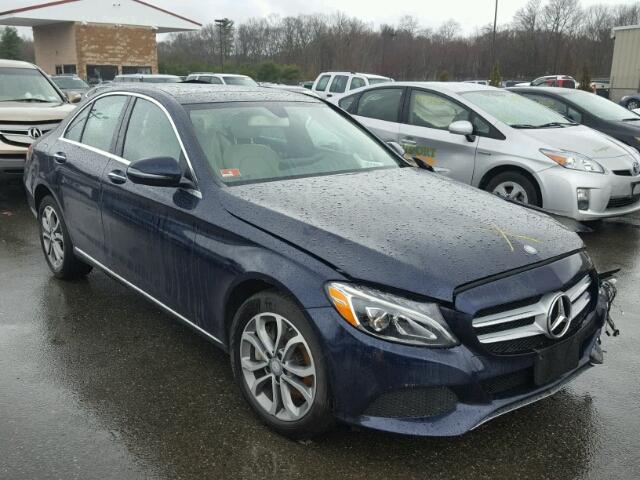 55SWF4KB9GU106990 - 2016 MERCEDES-BENZ C 300 4MAT BLUE photo 1