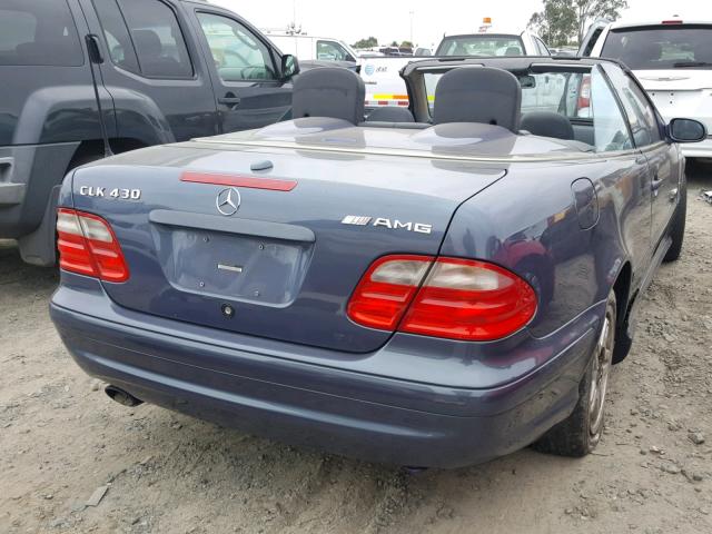 WDBLK70G91T070785 - 2001 MERCEDES-BENZ CLK 430 BLUE photo 4