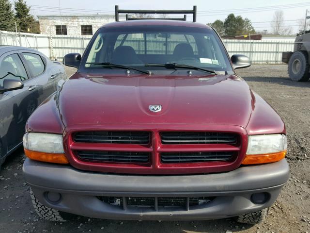 1D7HG12X73S352179 - 2003 DODGE DAKOTA SXT BURGUNDY photo 9