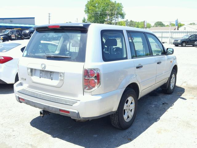 5FNYF28136B033448 - 2006 HONDA PILOT LX SILVER photo 4