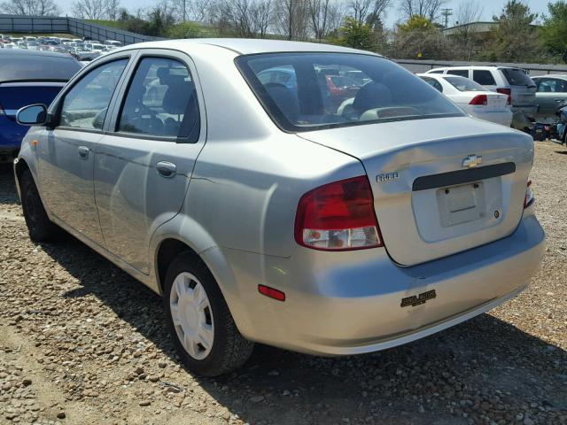 KL1TD52634B156213 - 2004 CHEVROLET AVEO SILVER photo 3