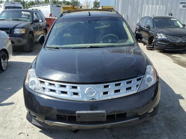 JN8AZ08W64W330171 - 2004 NISSAN MURANO SL BLACK photo 9