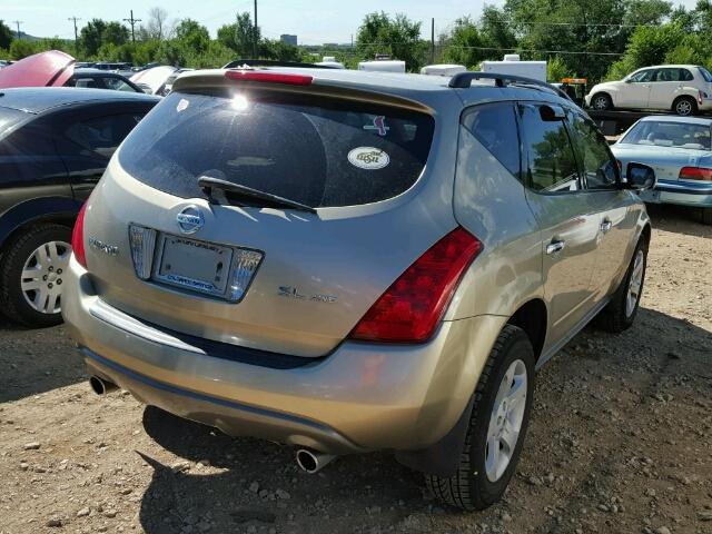 JN8AZ08W55W440906 - 2005 NISSAN MURANO SL GOLD photo 4