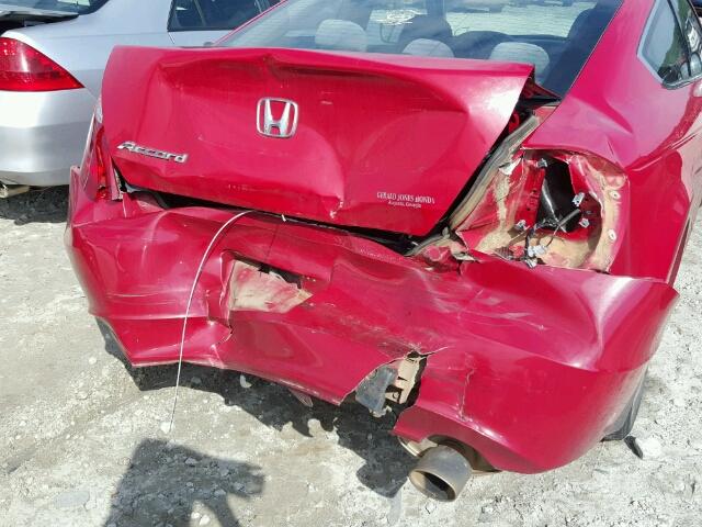 1HGCS12308A026562 - 2008 HONDA ACCORD LX- RED photo 9