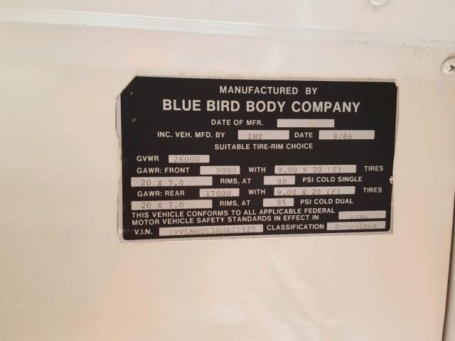 1HVLNHGL3HHA21125 - 1987 INTERNATIONAL S-SERIES 1 黄色 照片 10