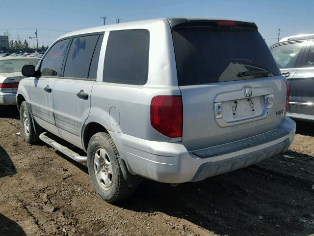 2HKYF18103H515091 - 2003 HONDA PILOT LX SILVER photo 3