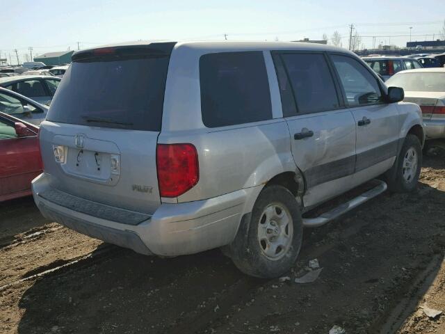 2HKYF18103H515091 - 2003 HONDA PILOT LX SILVER photo 4