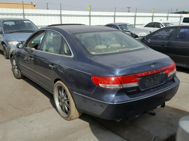 KMHFC46F56A057877 - 2006 HYUNDAI AZERA SE BLUE photo 3