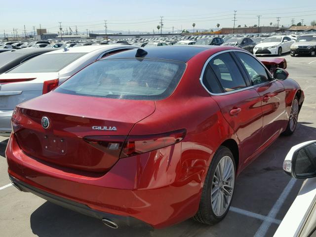 ZARFAEEN0H7558769 - 2017 ALFA ROMEO GIULIA TI RED photo 4