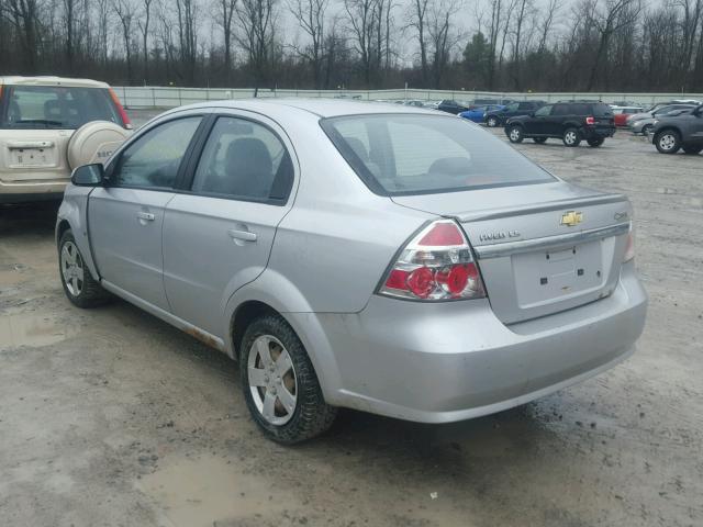 KL1TD56E19B631995 - 2009 CHEVROLET AVEO LS SILVER photo 3