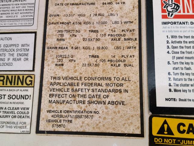 4DRBUAFN15B975670 - 2005 IC CORPORATION 3000 黄色 照片 10