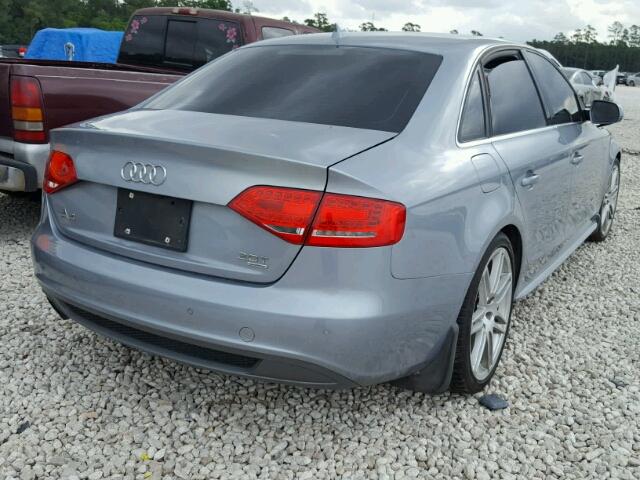 WAUKFCFL9BN007526 - 2011 AUDI A4 PRESTIG SILVER photo 4